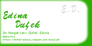 edina dufek business card